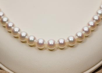 【真珠の本場伊勢志摩よりお届け】優しい淡いピンク♪8.0〜8.5mmあこや本真珠ネックレス【nc0198】